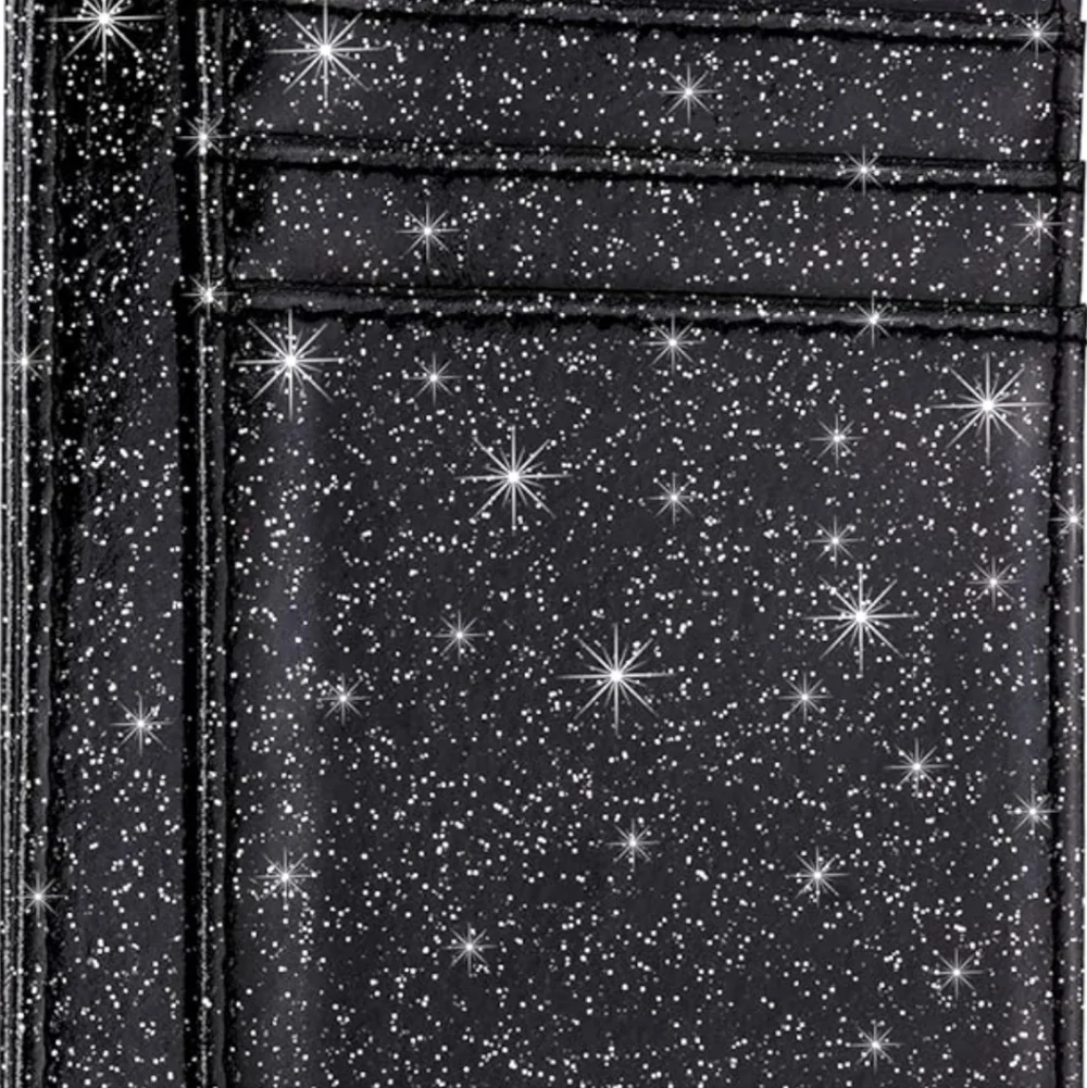 Black Glitter Card Holder Wallet